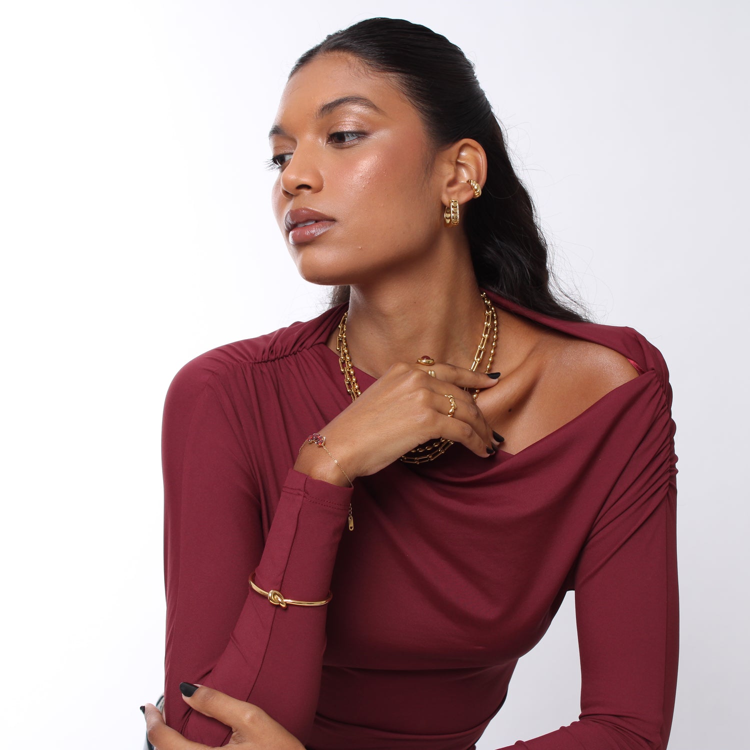 Brinco Square Love - Banho em Ouro 18K