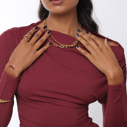 Colar Golden Beeds - Banho em Ouro 18K