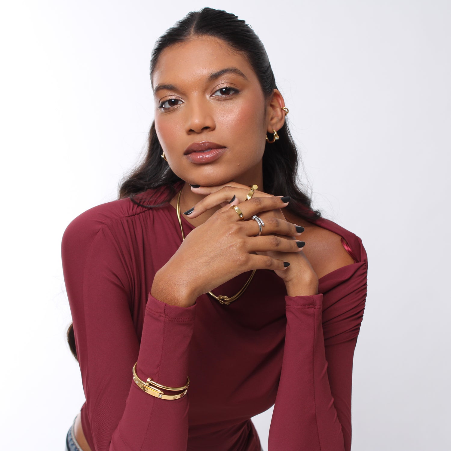 Brinco Nail Trendy - Banho em Ouro 18K