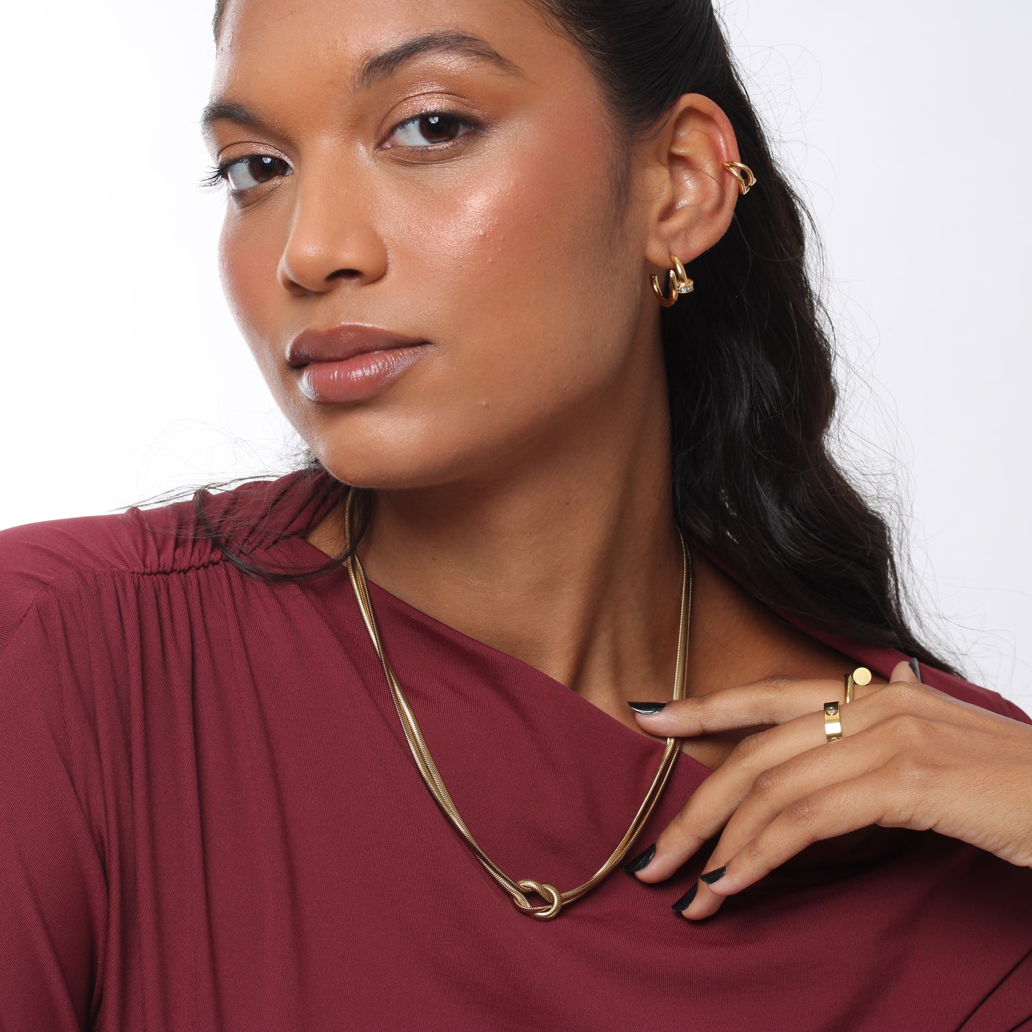 Colar Double Knot - Banho em Ouro 18K