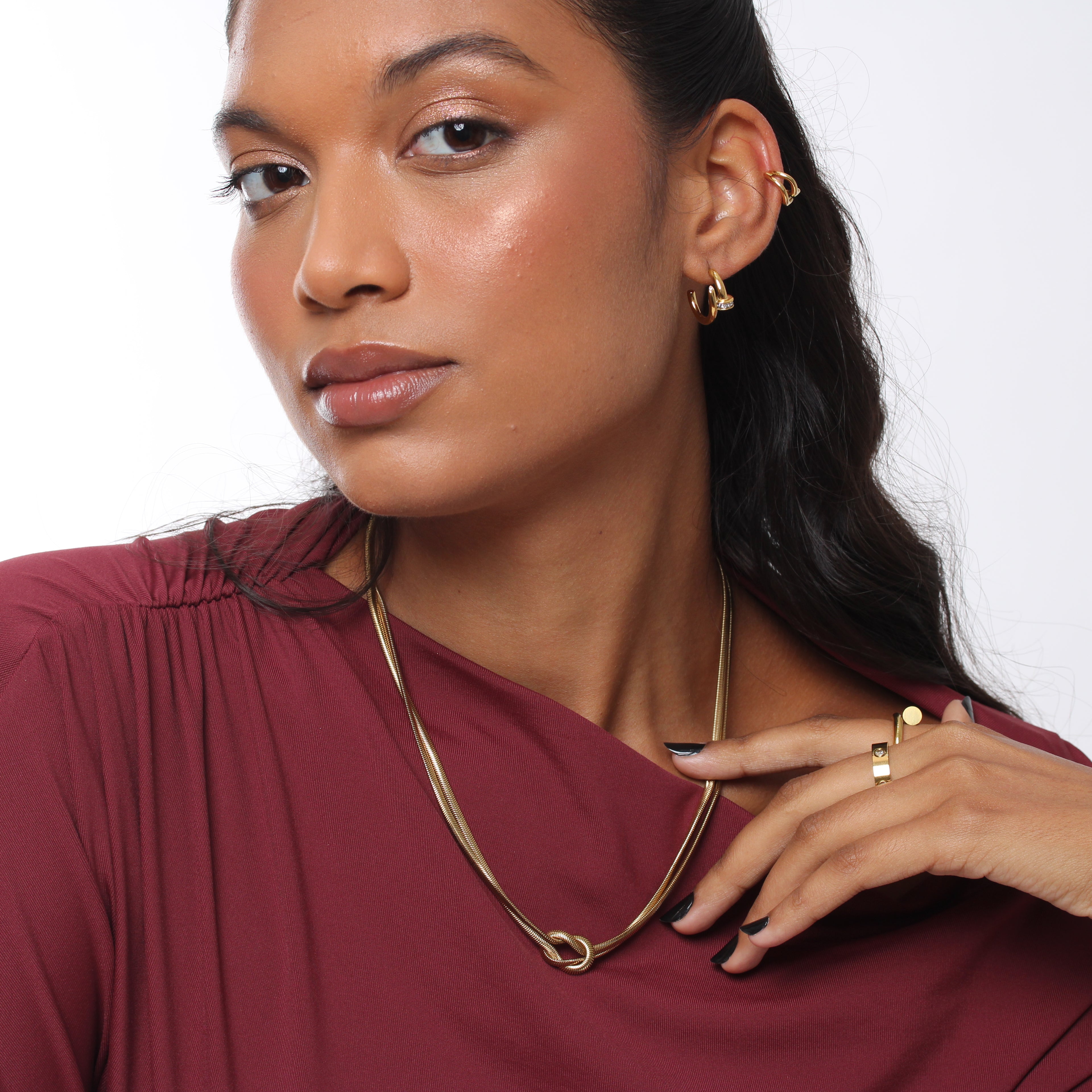Colar Double Knot - Banho em Ouro 18K