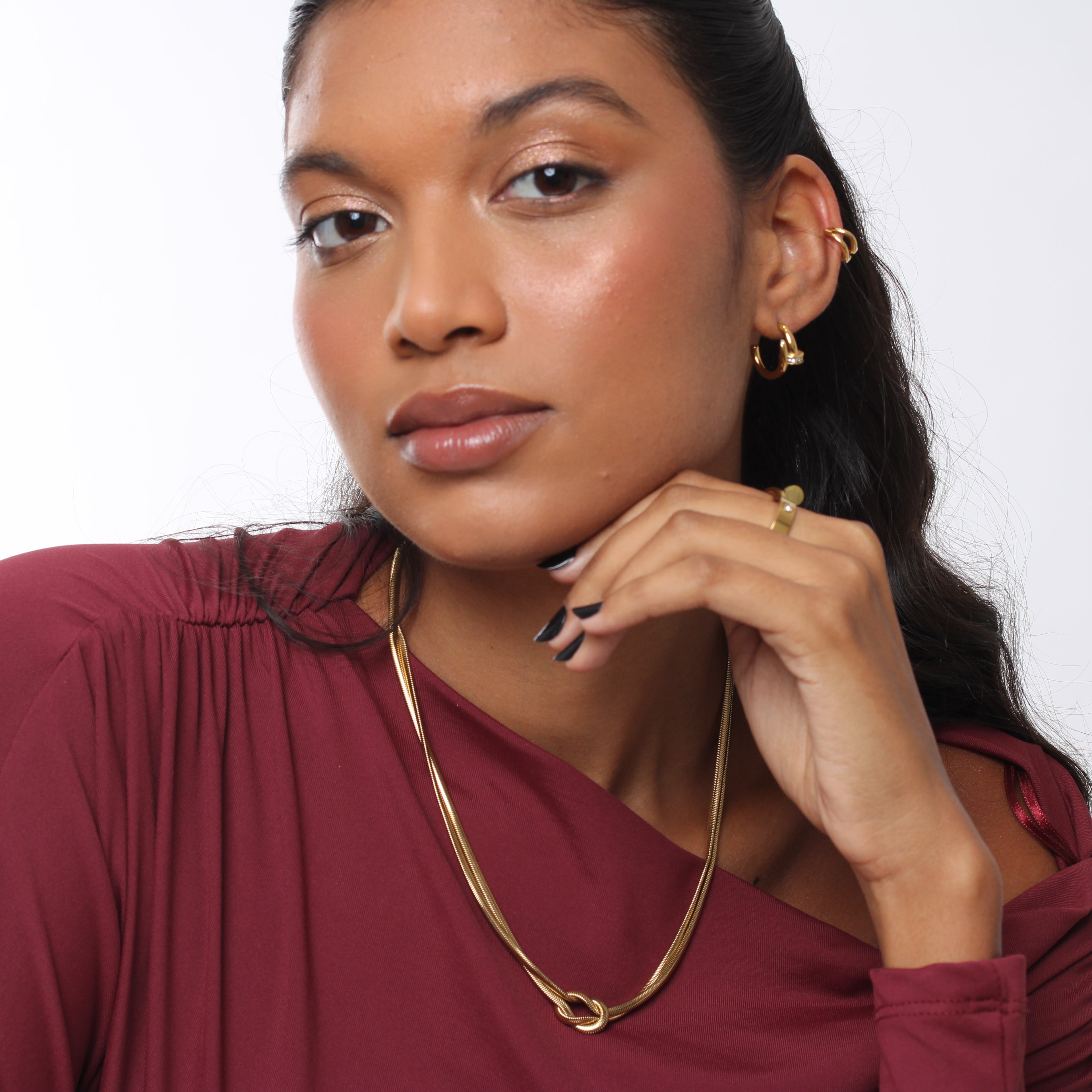 Colar Double Knot - Banho em Ouro 18K