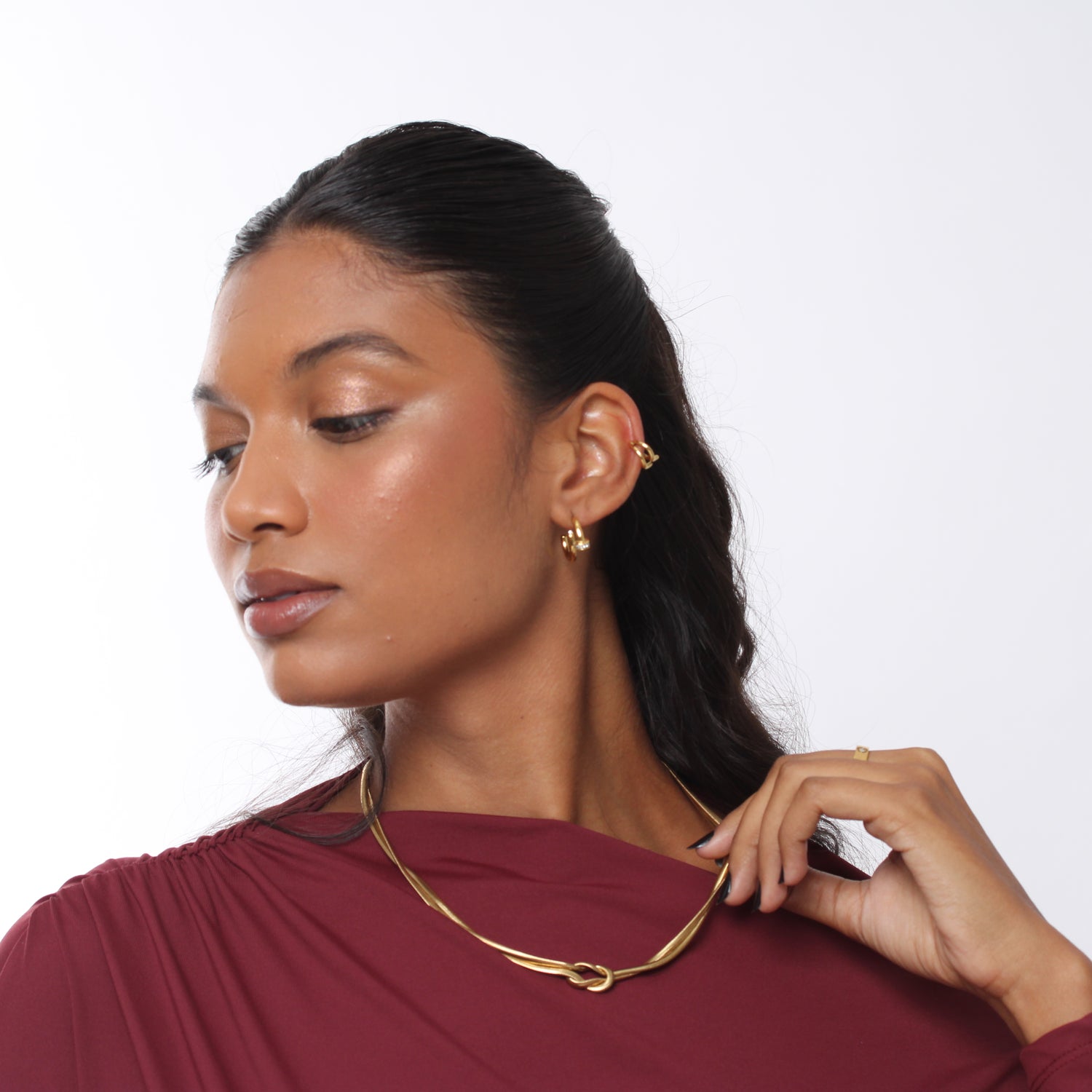 Colar Double Knot - Banho em Ouro 18K