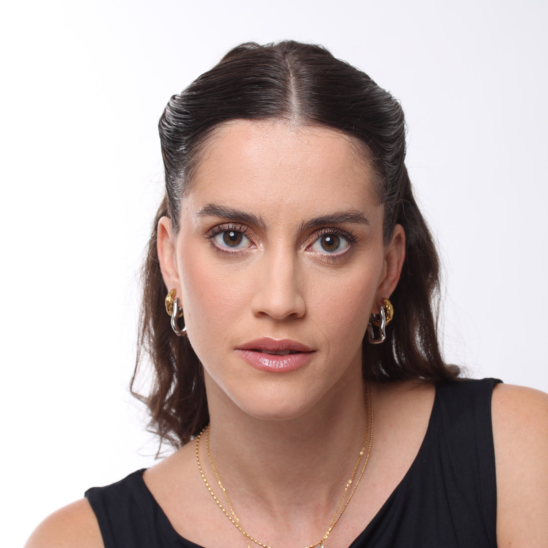 Brinco Wavy Square - Banho em Ouro 18K