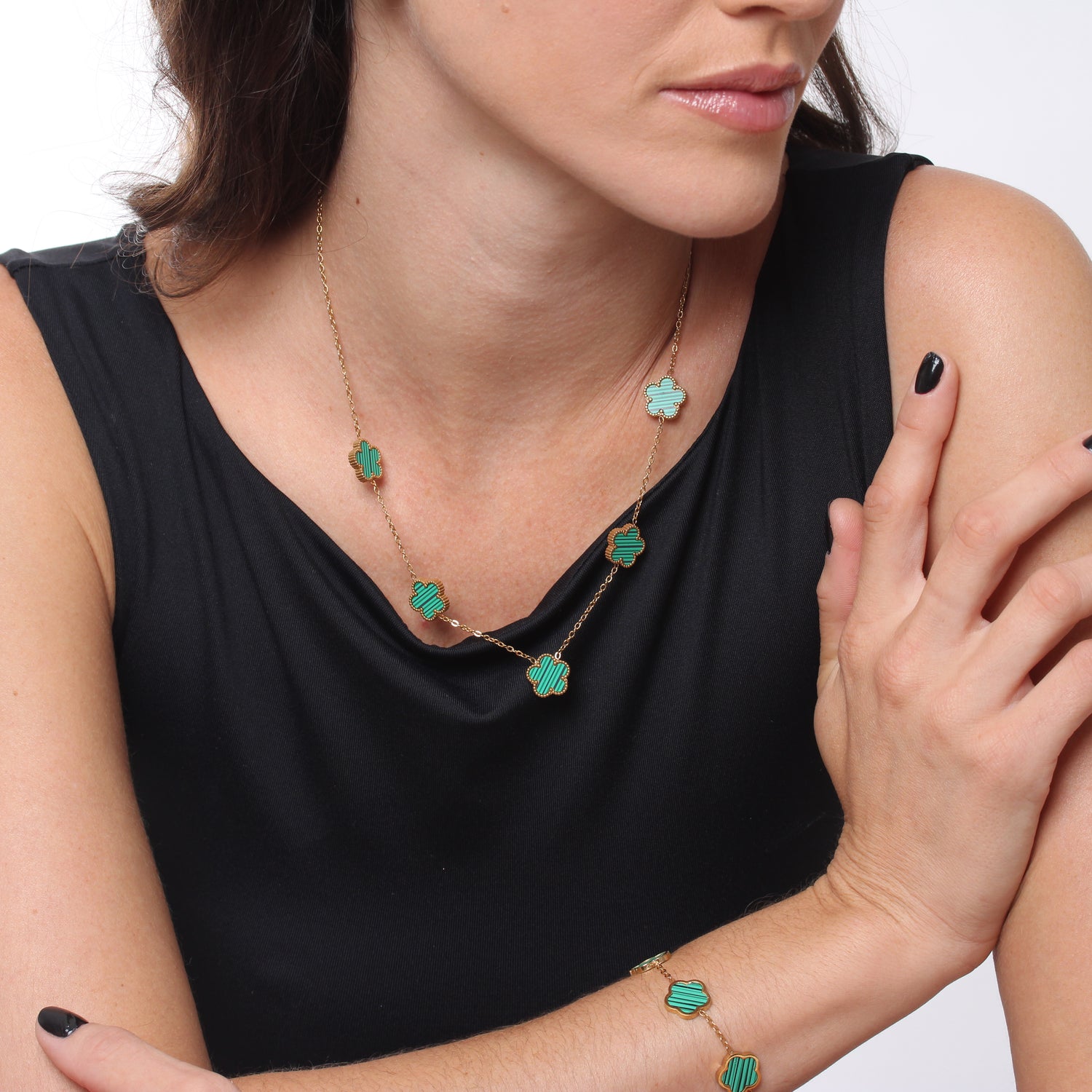 Colar 5 Trevos - Banho em Ouro 18K