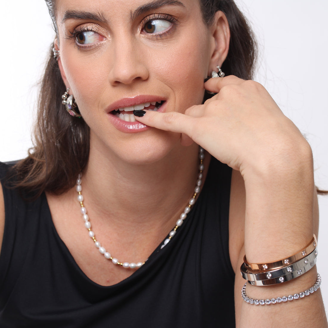 Bracelete Riviera com Brilhantes - Banho em Ouro 18K
