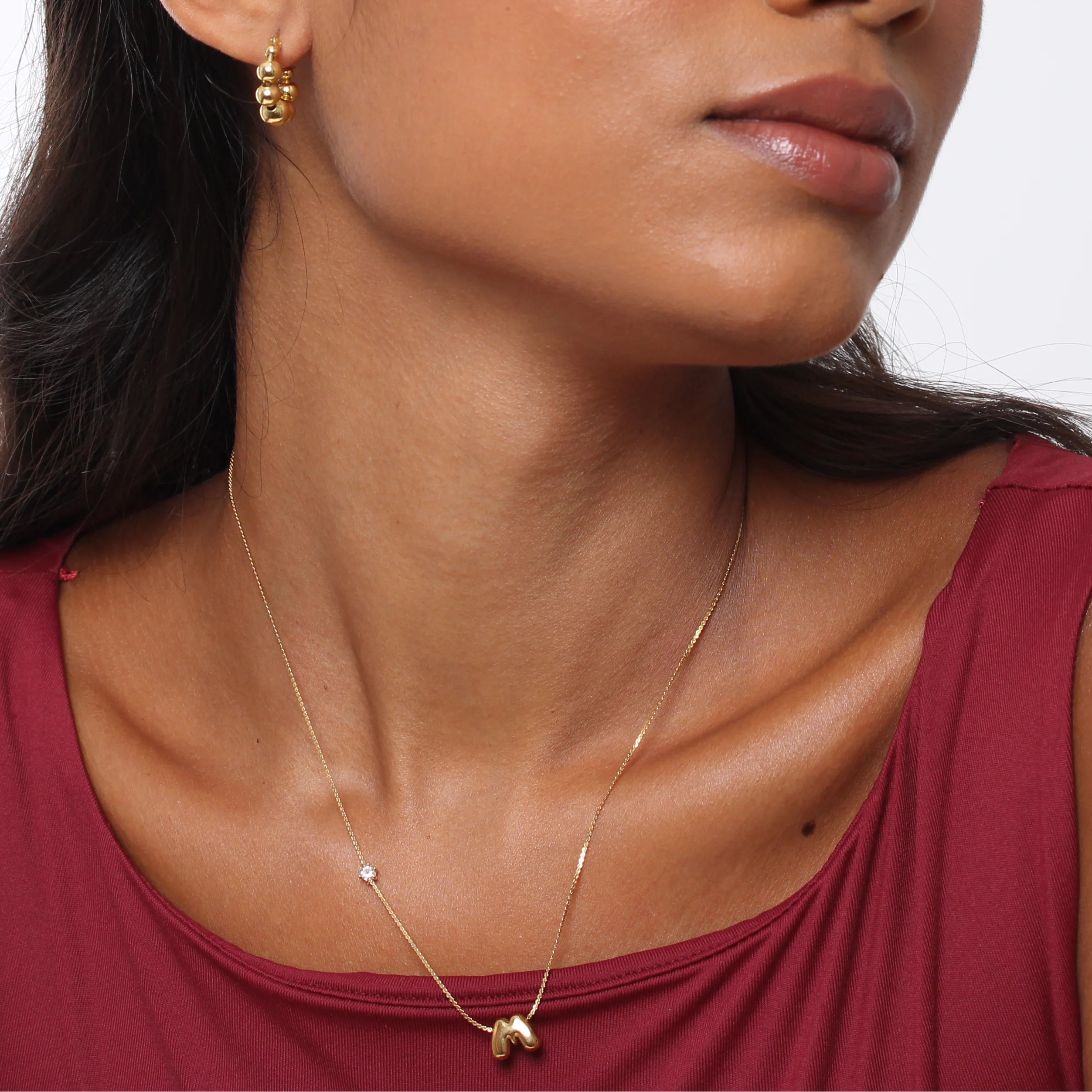 Colar Initialz Bubble - Banho em Ouro 18K