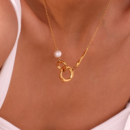 Colar Pearl Drop - Banho em Ouro 18K