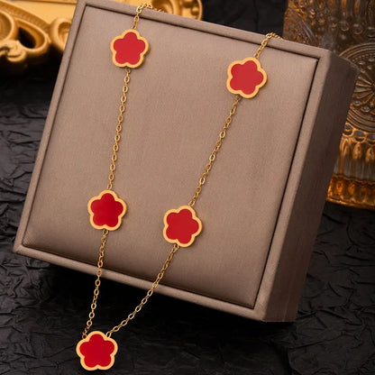 Colar 5 Trevos - Banho em Ouro 18K
