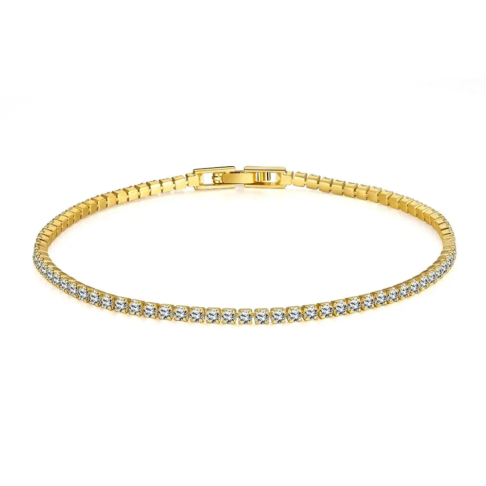 Bracelete Riviera com Brilhantes - Banho em Ouro 18K