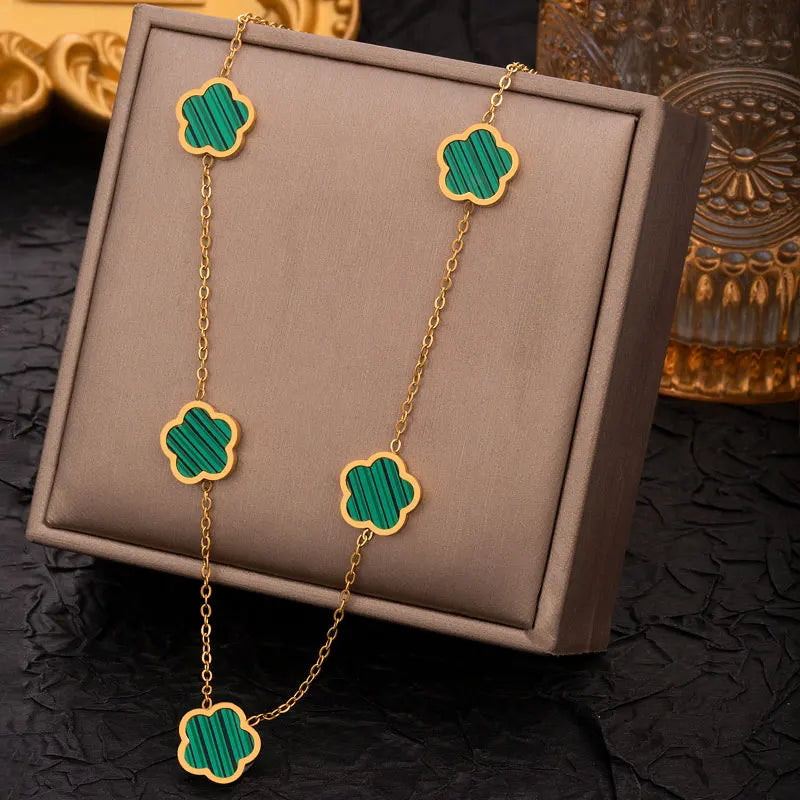 Colar 5 Trevos - Banho em Ouro 18K