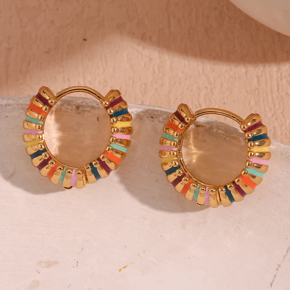 Brinco Candy Hoops - Banho em Ouro 18K