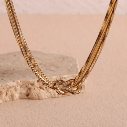 Colar Double Knot - Banho em Ouro 18K