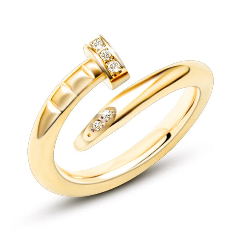 Anel Cart. Prego - Banho em Ouro 18K