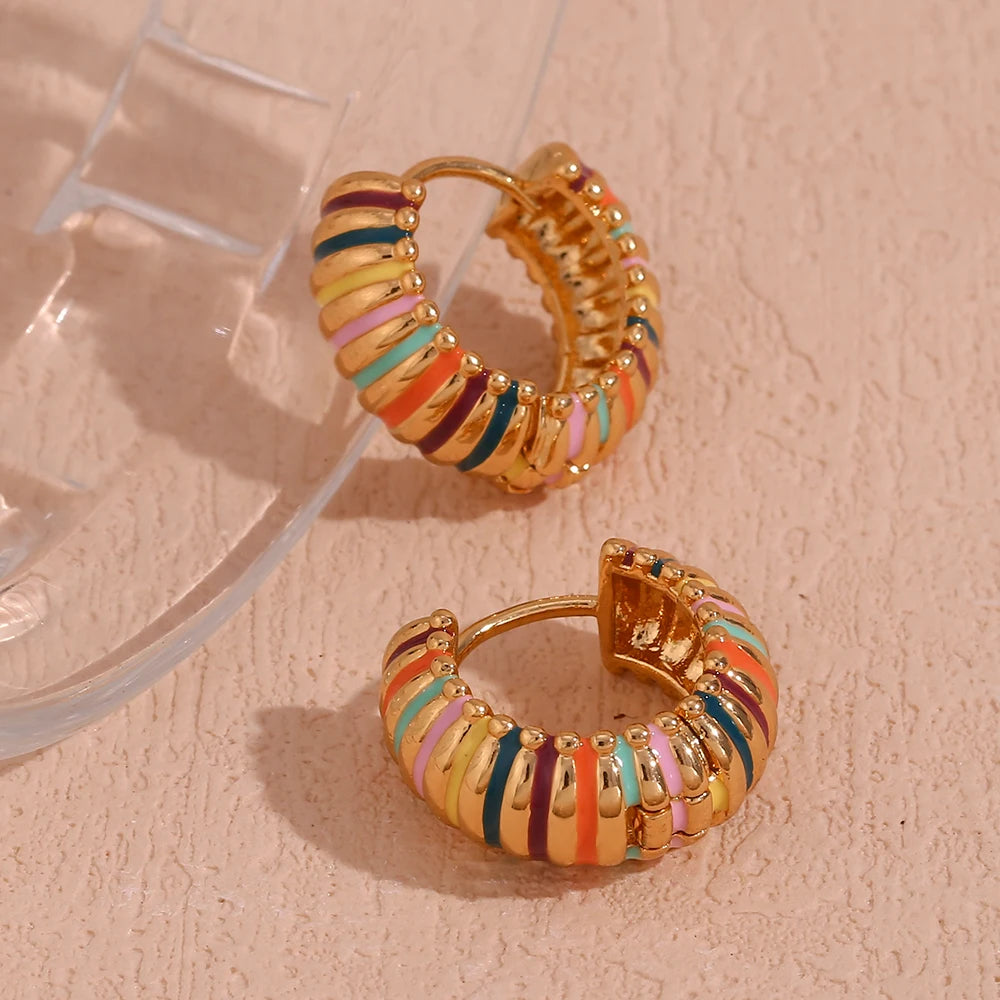 Brinco Candy Hoops - Banho em Ouro 18K