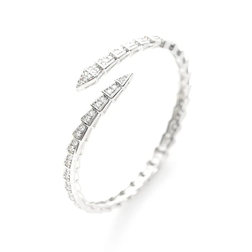 Bracelete Serpenti com Brilhantes - Banho em Ouro 18K