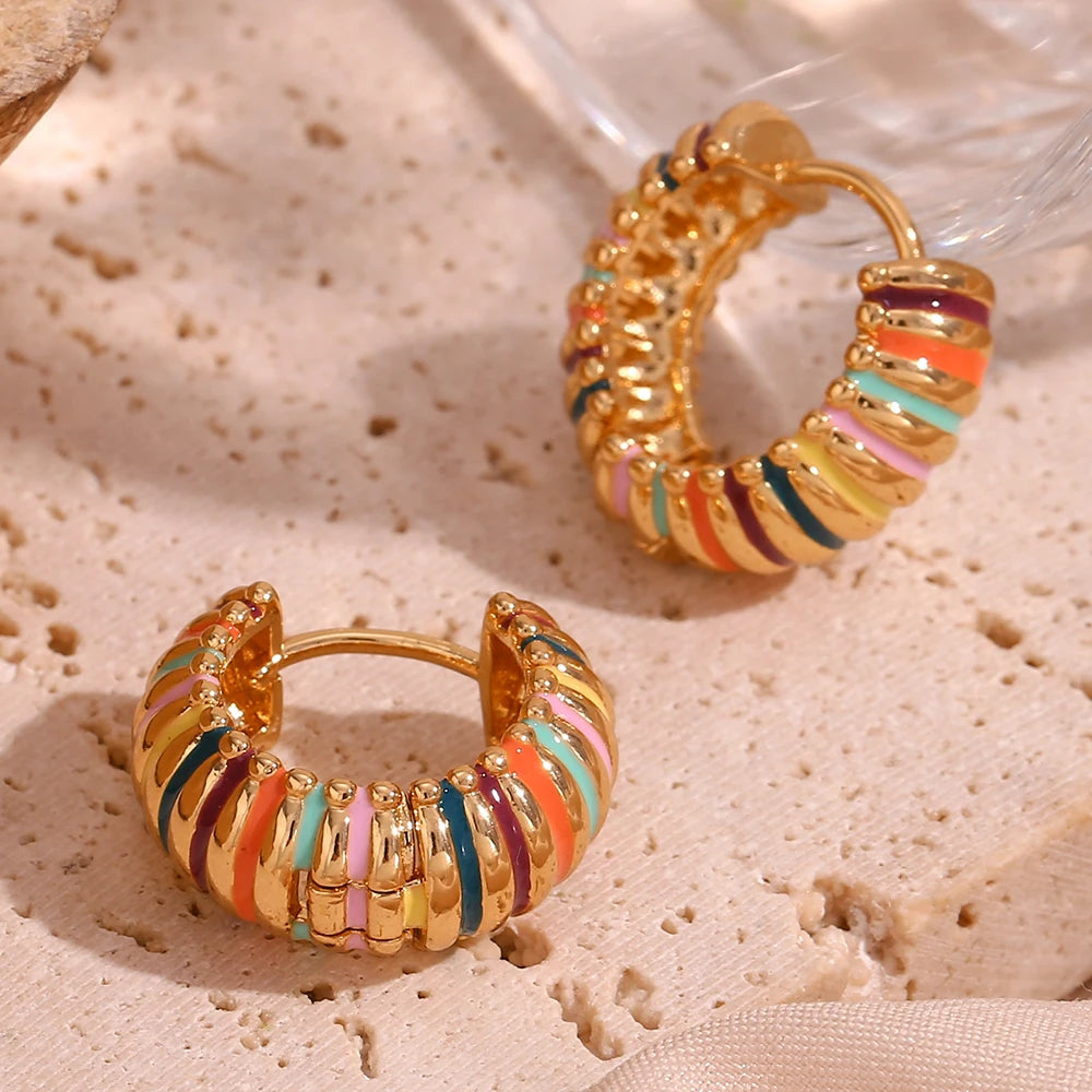 Brinco Candy Hoops - Banho em Ouro 18K