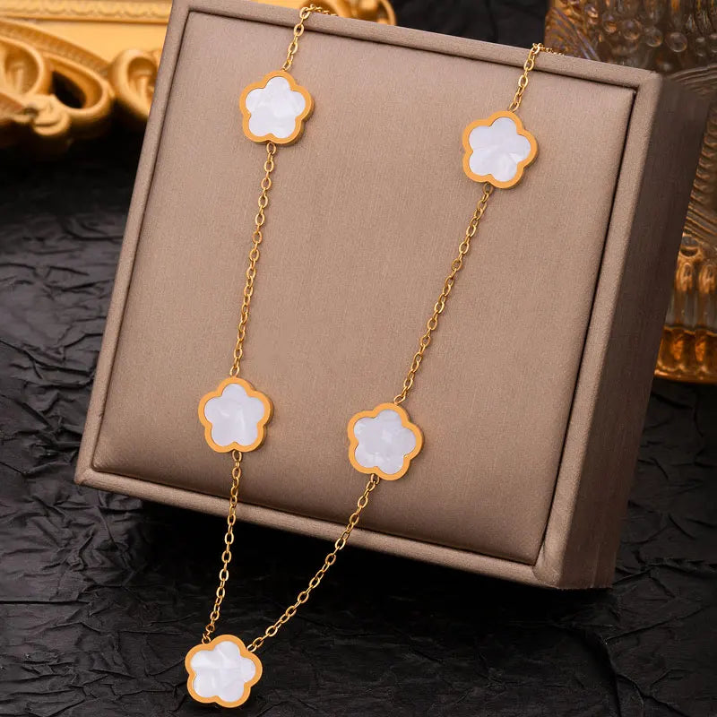 Colar 5 Trevos - Banho em Ouro 18K