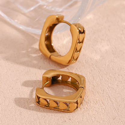 Brinco Square Love - Banho em Ouro 18K