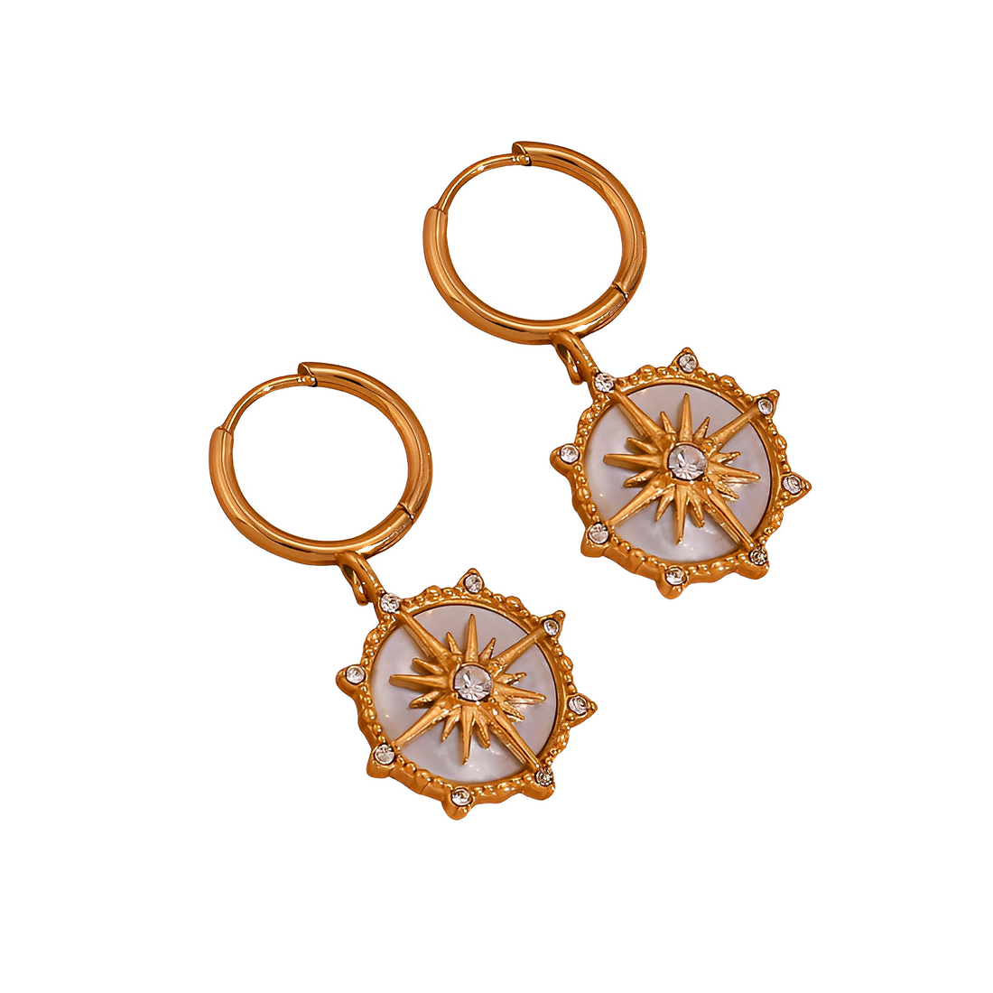 Brinco Stellar Compass - Banho em Ouro 18K